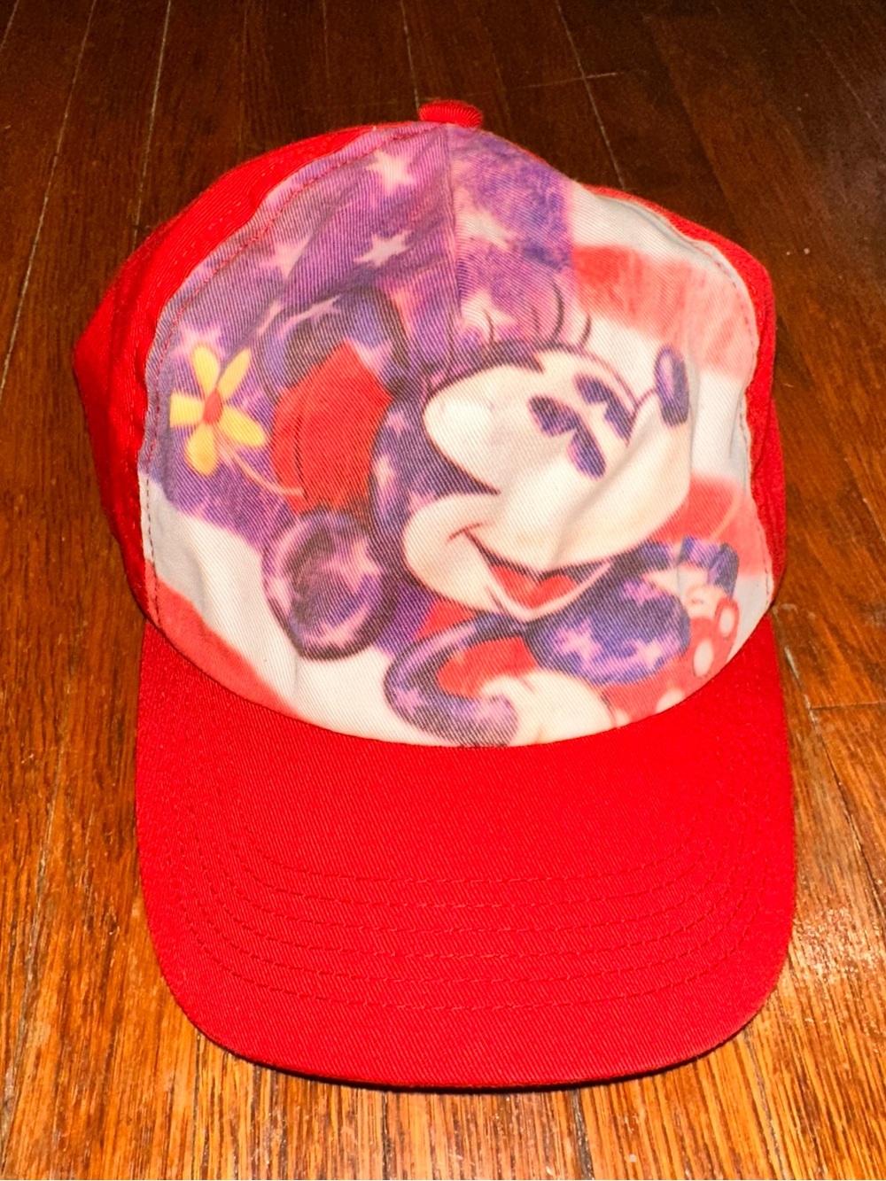 Vintage Minnie Mouse Disney Store Red White Blue Patriotic USA Flag Hat